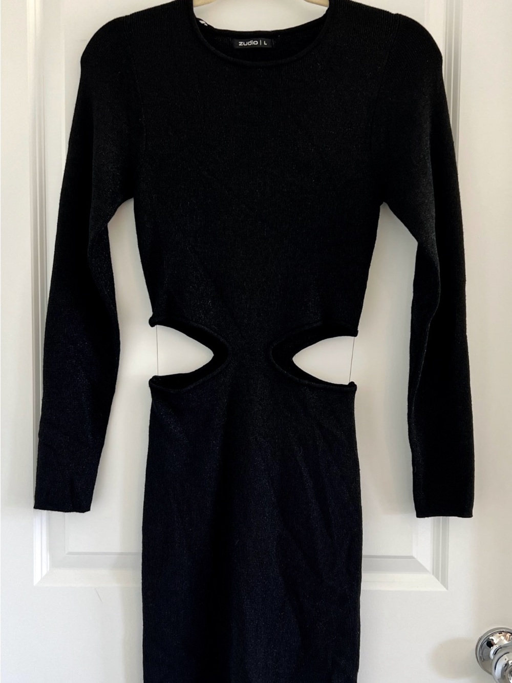 Black Long-Sleeve Cutout Bodycon Dress